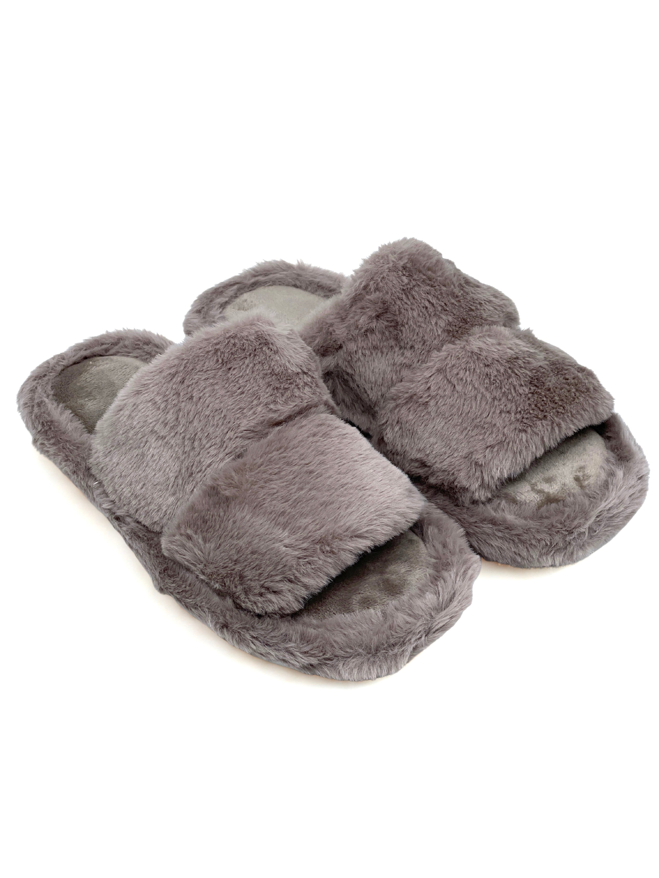 Double strap Fur Slippers